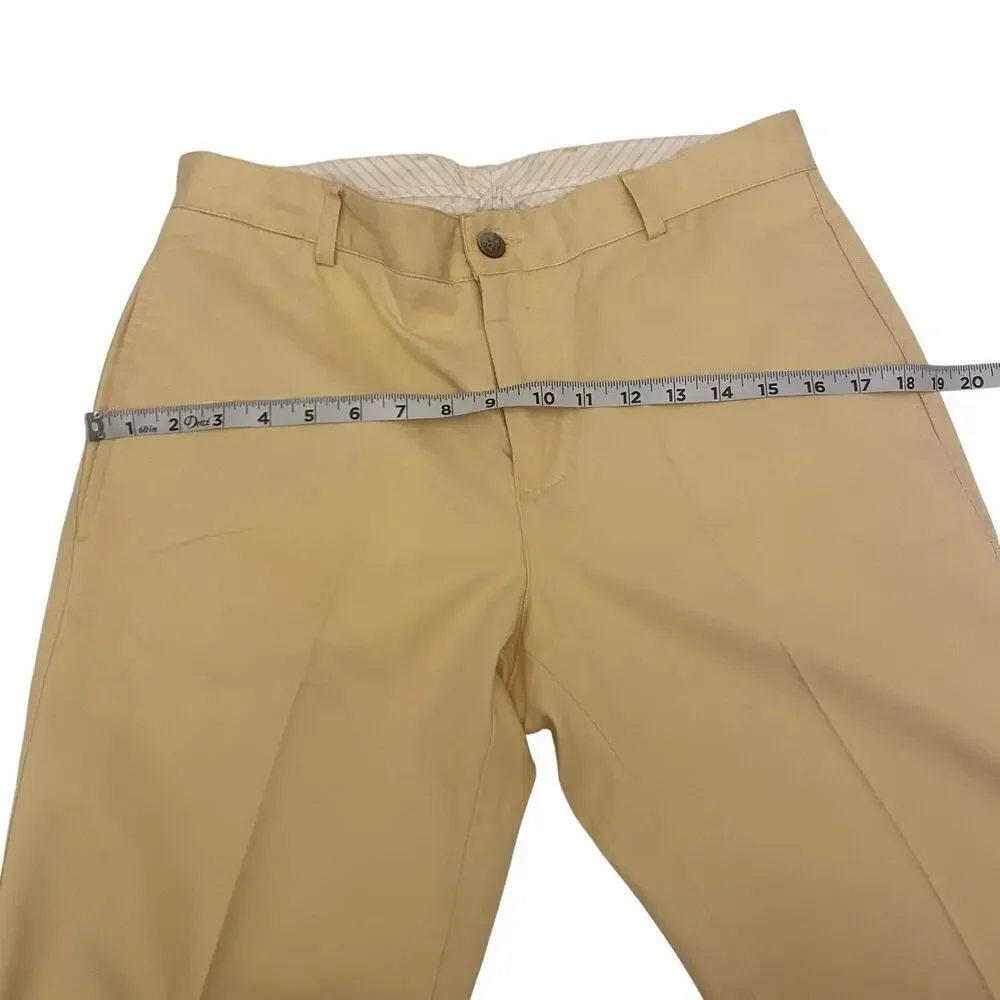 Lacoste Pants Men's Chino Flat Front Size 40 Yellow Regular Fit Made in Peru